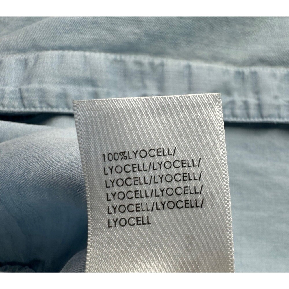Liverpool Shirt Women's Small Blue Light Wash Chambray Denim Tunic Roll Tab Top - Picture 6 of 13